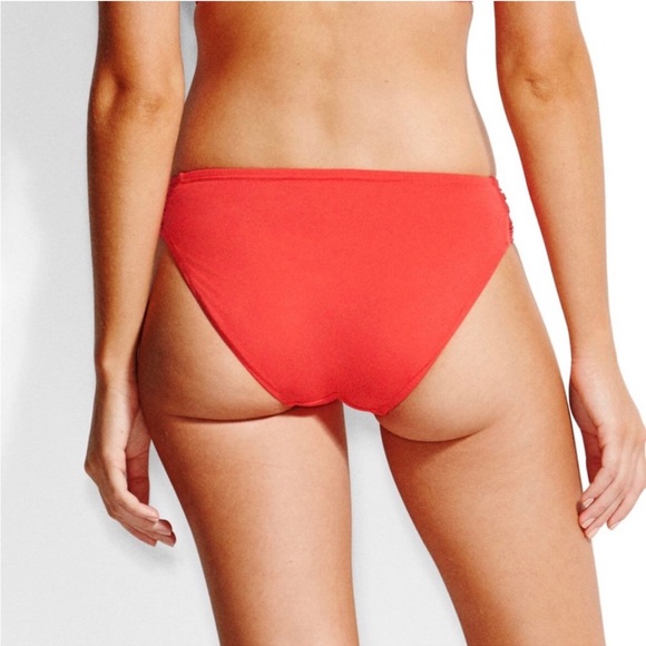 NWT SEAFOLLY CHILLI RUCHED SIDE RETRO BOTTOM SIZE US10 - Picture 2 of 8
